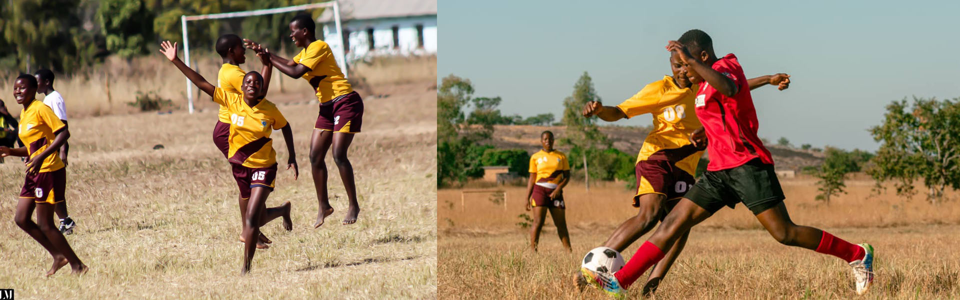 Image shows two different shots of the RMT Soccer Tournament