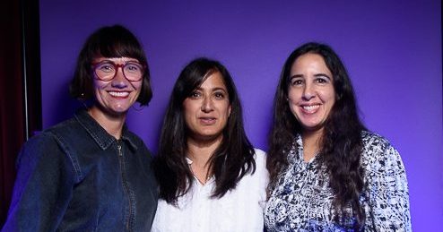 Left to right, images shows Lila King, Nausheena Bhayat and Lila Igram posing for a photoshoot