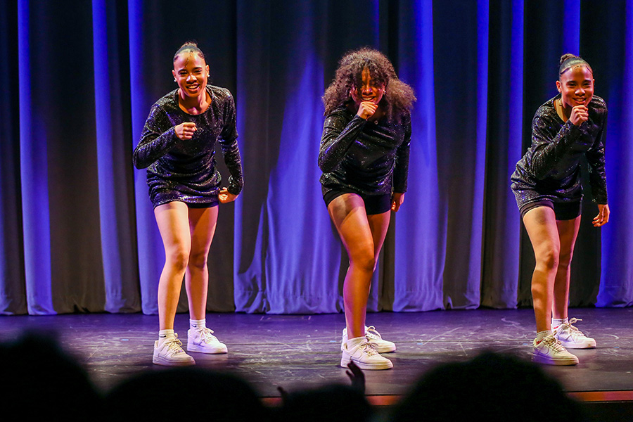 Norah, Yarah and Rosa, a.k.a. Let It Happen, during one of their performances at the 2023 ConnectHER Film Festival